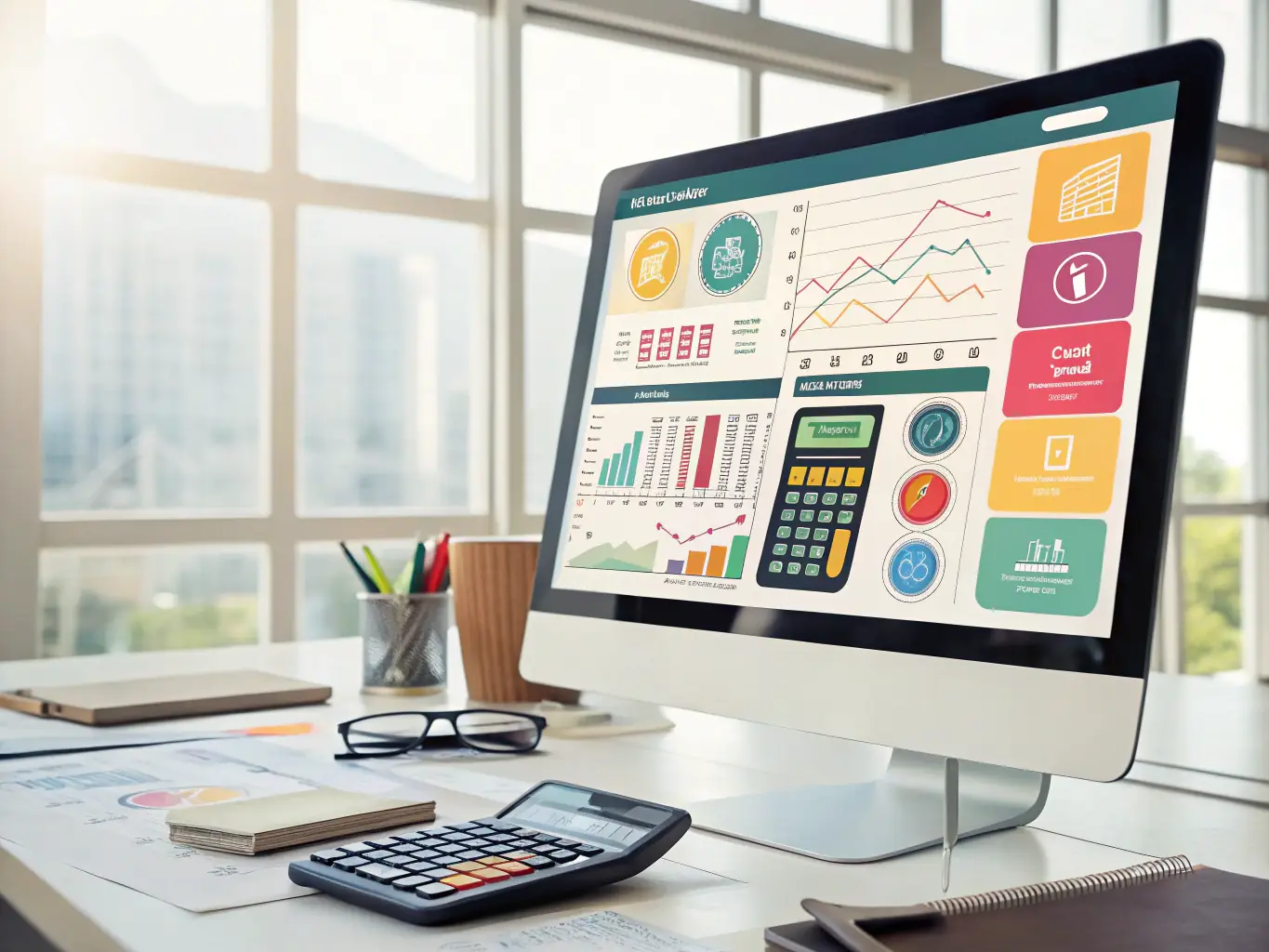 A user-friendly dashboard displaying various financial tools and resources, emphasizing ease of use and accessibility.