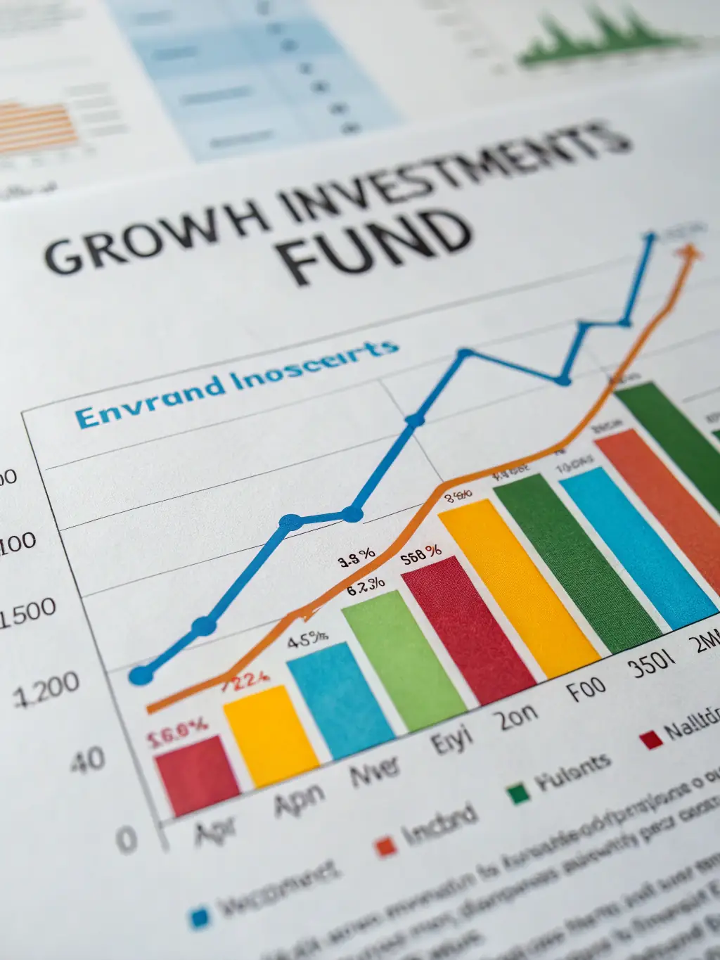 A graph showing investment growth over time, with various investment options displayed.