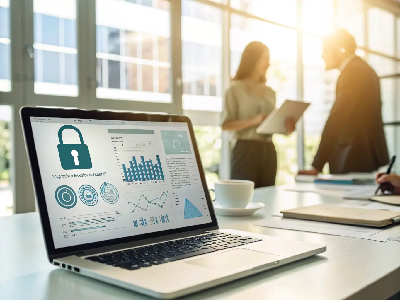 A secure digital interface displaying encrypted financial data, highlighting the importance of data protection and compliance.